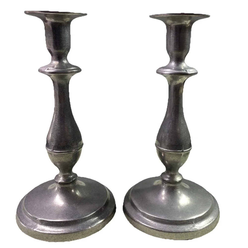 Wilton Armetale RW Pewter Pair of 2 Candlestick‎ Holders 9
